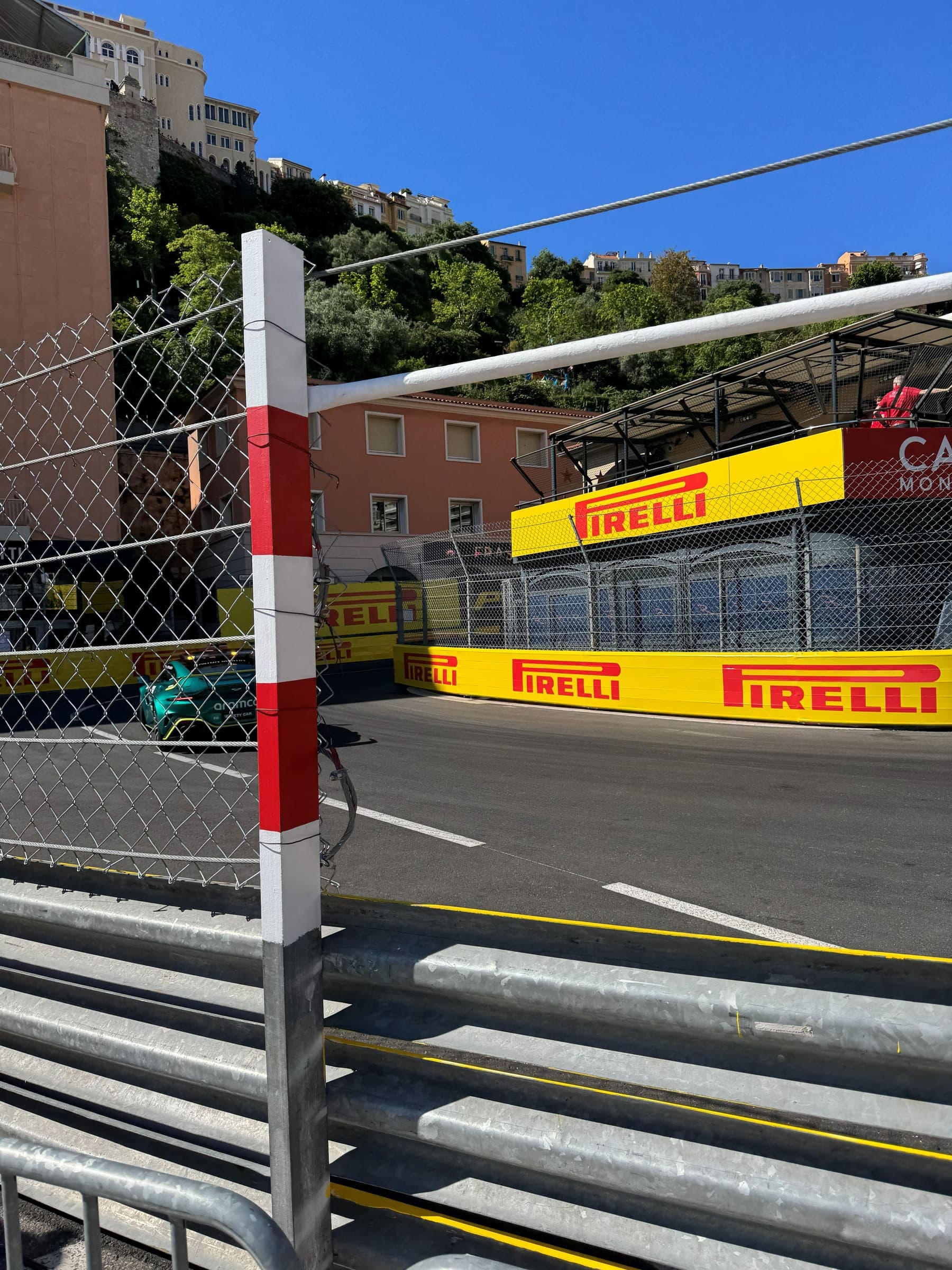 Trackside at the Monaco circuit with the barriers in place
